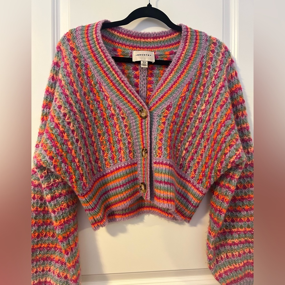Industry crop style Multicolor Women's Cardigan, size medium - Picture 3 of 5